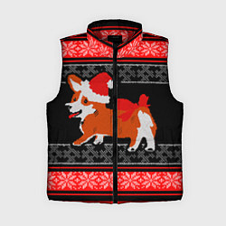 Женский жилет Новогодний корги Новый Год, цвет: 3D-красный