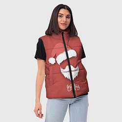 Женский жилет Merry Christmas Счастливого Рождества, цвет: 3D-красный — фото 2