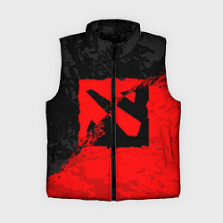 Женский жилет DOTA 2 RED BLACK LOGO, БРЫЗГИ КРАСОК, цвет: 3D-черный