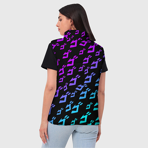 Женский жилет JOJOS BIZARRE ADVENTURE NEON PATTERN НЕОН УЗОР / 3D-Черный – фото 4