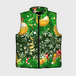 Женский жилет Новогоднее Настроение Елка, цвет: 3D-светло-серый