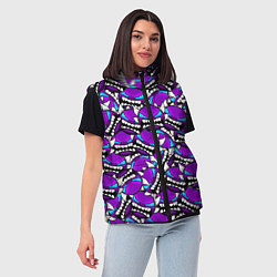 Женский жилет Geometry Dash: Violet Pattern, цвет: 3D-красный — фото 2