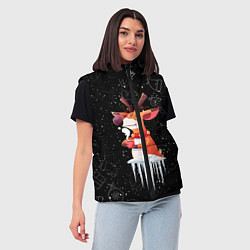 Женский жилет Новогодний Олень 2022, цвет: 3D-светло-серый — фото 2