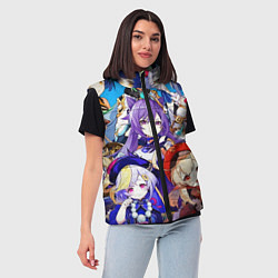 Женский жилет ГЕРОИ ИГРЫ GENSHIN IMPACT, цвет: 3D-светло-серый — фото 2