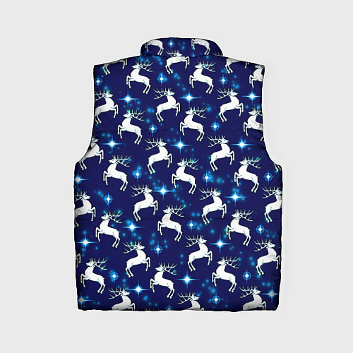Женский жилет Новогодние олени и звезды / 3D-Светло-серый – фото 2