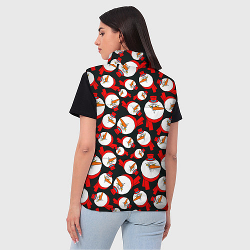 Женский жилет Злые снеговики в цилиндрах / 3D-Красный – фото 4