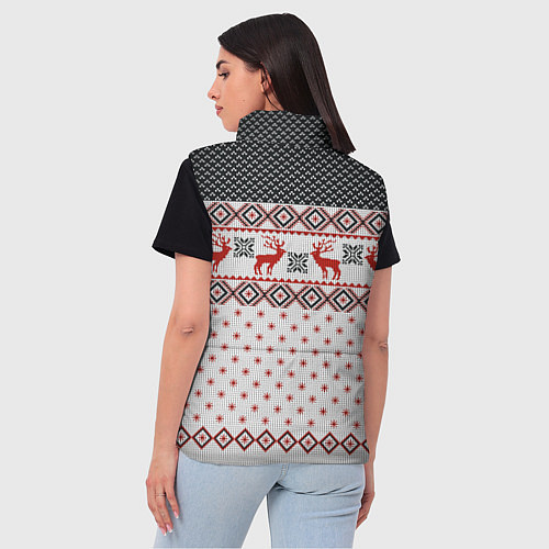Женский жилет НОВОГОДНИЙ УЗОР / 3D-Черный – фото 4