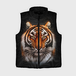 Женский жилет Реалистичный тигр Realistic Tiger, цвет: 3D-черный