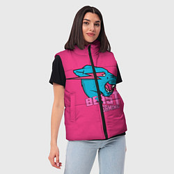 Женский жилет Mr Beast Gaming Full Print Pink edition, цвет: 3D-красный — фото 2