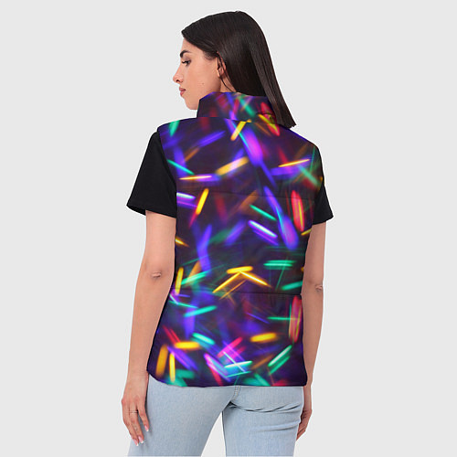 Женский жилет Новогодние Фонарики / 3D-Черный – фото 4