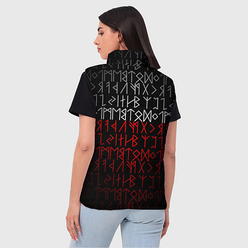 Женский жилет Славянская символика Руны / 3D-Красный – фото 4