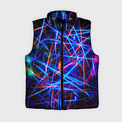 Женский жилет NEON LINES Glowing Lines Effect, цвет: 3D-светло-серый