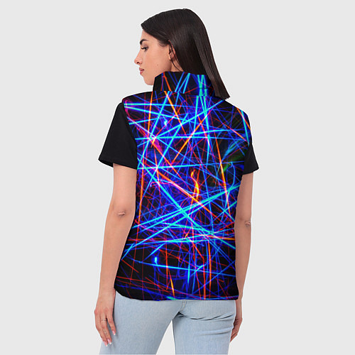 Женский жилет NEON LINES Glowing Lines Effect / 3D-Черный – фото 4