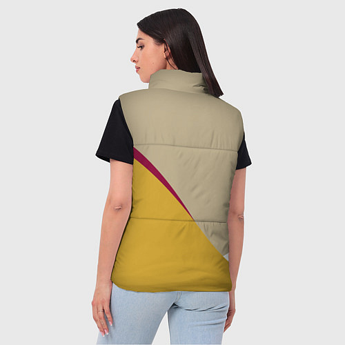 Женский жилет Линии На бежевом Фоне / 3D-Черный – фото 4