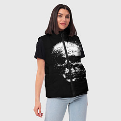 Женский жилет Skulls glitch, цвет: 3D-светло-серый — фото 2