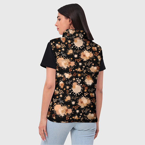 Женский жилет Кофейные пятна и зёрна кофе / 3D-Светло-серый – фото 4