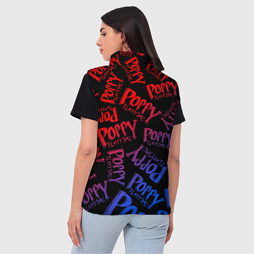 Женский жилет POPPY PLAYTIME LOGO NEON, ХАГИ ВАГИ / 3D-Красный – фото 4
