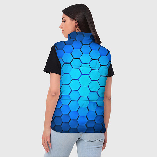 Женский жилет Неоновые 3D ПЛИТЫ / 3D-Черный – фото 4