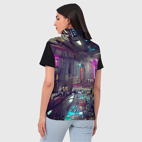 Женский жилет Городской киберпанк / 3D-Черный – фото 4