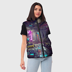 Женский жилет Городской киберпанк, цвет: 3D-черный — фото 2