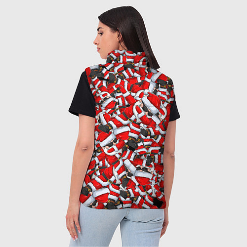 Женский жилет ДЕД САНТА КЛАУС ПАТТЕРН НОВЫЙ ГОД 2022 / 3D-Светло-серый – фото 4