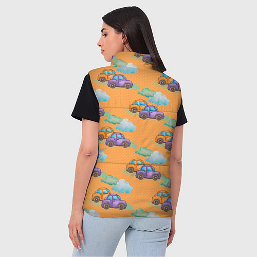 Женский жилет Детские машинки паттерн / 3D-Красный – фото 4