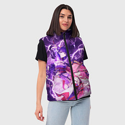 Женский жилет Genshin Impact - Яэ и Эи, цвет: 3D-черный — фото 2