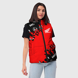 Женский жилет Honda нарисованный огонь, цвет: 3D-светло-серый — фото 2