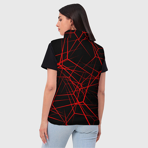 Женский жилет Peugeot: Красные тонкие линии / 3D-Светло-серый – фото 4