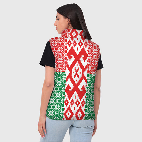 Женский жилет Белоруссия Обережные Узоры Алатырь / 3D-Черный – фото 4