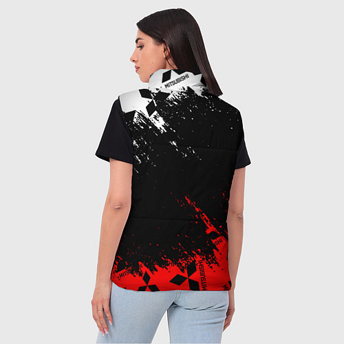Женский жилет Mitsubishi - Red & White pattern / 3D-Красный – фото 4