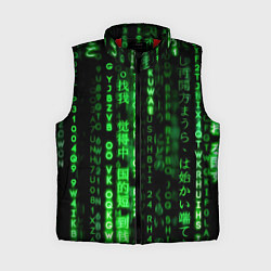 Женский жилет ЗЕЛЁНЫЙ НЕОН НА ЧЁРНОМ