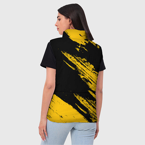 Женский жилет BLACK AND YELLOW GRUNGE ГРАНЖ / 3D-Светло-серый – фото 4