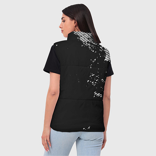 Женский жилет ЧЕРНОЕ БЕЛЫЙ ГРАНЖ ПОЛОСЫЫ / 3D-Светло-серый – фото 4