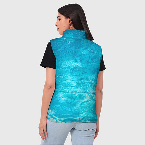 Женский жилет Голубой океан Голубая вода / 3D-Черный – фото 4