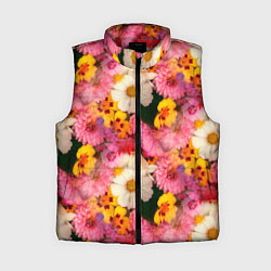 Женский жилет Дачные садовые цветы, цвет: 3D-красный