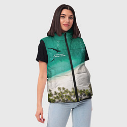 Женский жилет He shark will be happy if the whole world is under, цвет: 3D-черный — фото 2