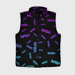 Женский жилет NASA NEON PATTERN, цвет: 3D-черный