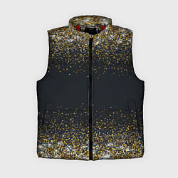 Женский жилет Золотые блестки на темном фоне Сияющий глиттер, бл