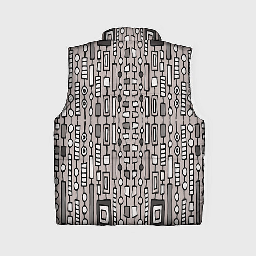 Женский жилет Полосатый геометрический узор Круги, квадраты, лин / 3D-Светло-серый – фото 2