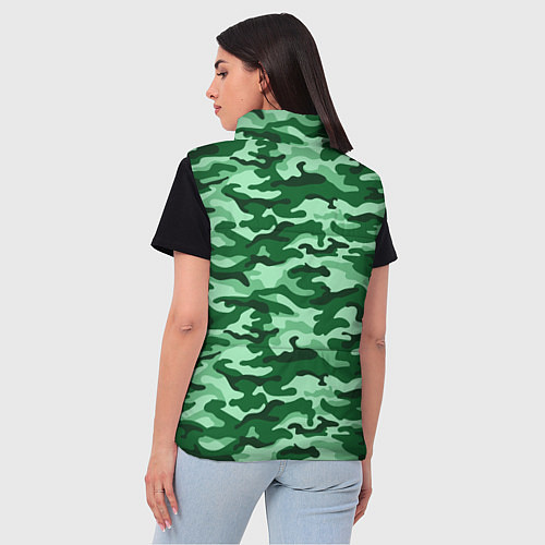 Женский жилет Зеленый монохромный камуфляж / 3D-Черный – фото 4