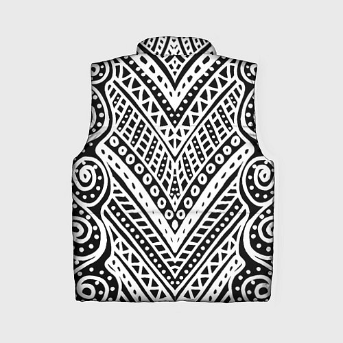 Женский жилет Абстракция черно-белая Волны, полосы, вензеля Моно / 3D-Светло-серый – фото 2