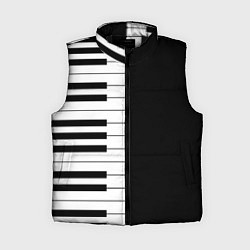 Женский жилет Черно-Белое Пианино Piano, цвет: 3D-черный