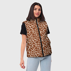 Женский жилет Шкура Жирафа - Giraffe, цвет: 3D-черный — фото 2
