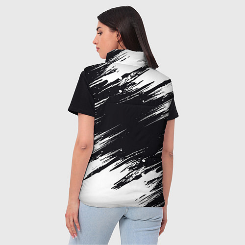 Женский жилет БЕЛАЯ КРАСКА БРЫЗГИ / 3D-Черный – фото 4