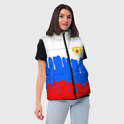 Женский жилет Флаг герб russia, цвет: 3D-красный — фото 2