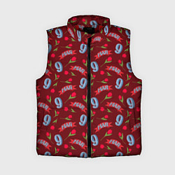 Женский жилет 9 мая, красная лента и тюльпаны, цвет: 3D-красный