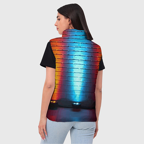 Женский жилет Кирпичная стена Неон / 3D-Красный – фото 4