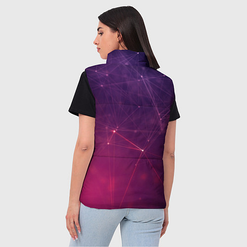 Женский жилет Абстрактные взаимосвязанные линии / 3D-Светло-серый – фото 4