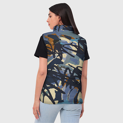 Женский жилет Abstract drawing in blue / 3D-Светло-серый – фото 4